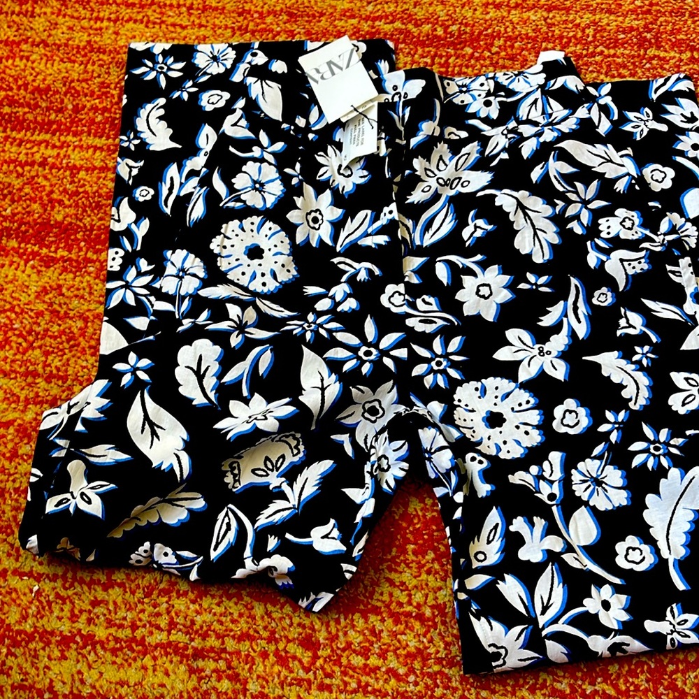Zara floral printed pants